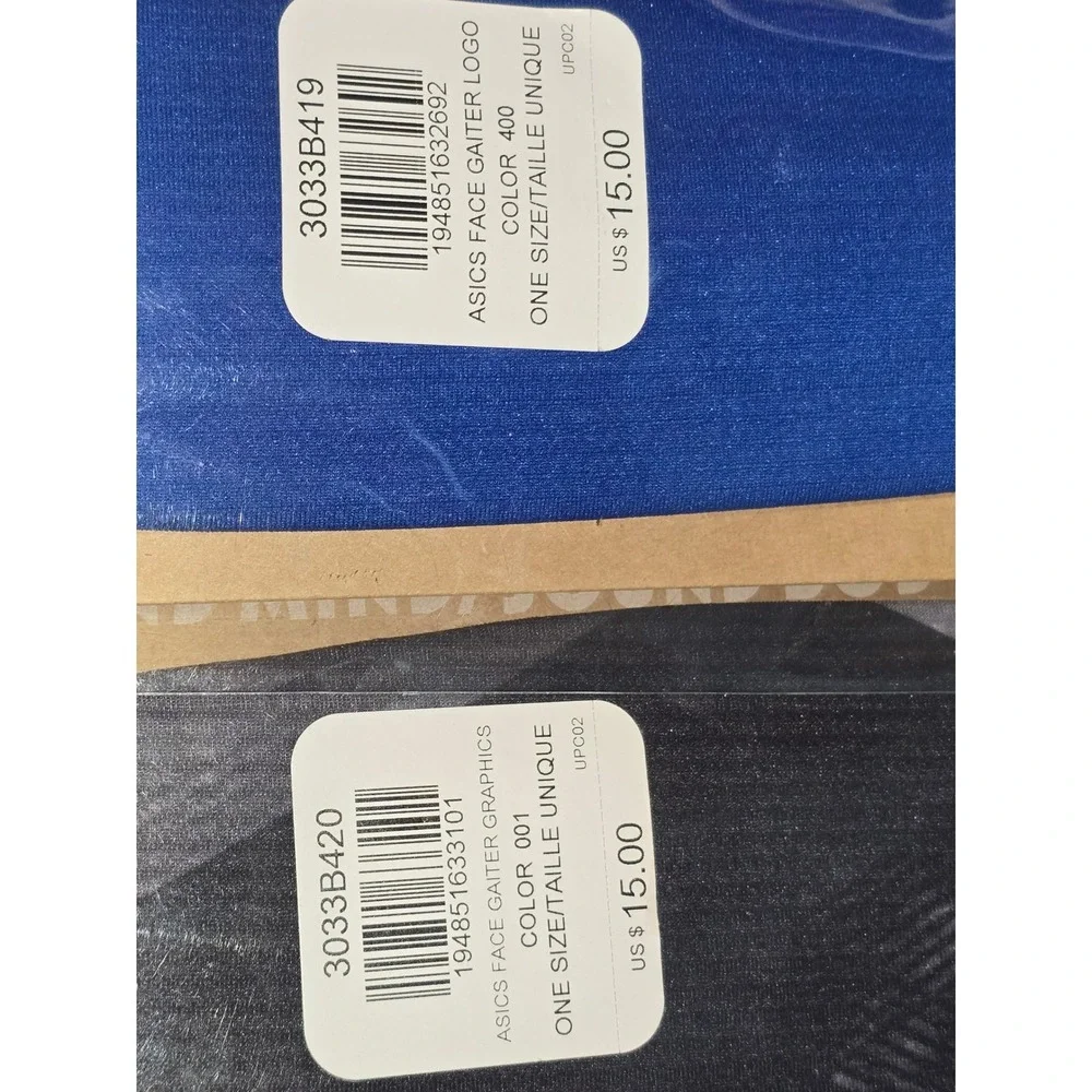 NWat ASICS Face Gaiter Graphics Blue & Gray Plaid One Size Athletic Breathable‎